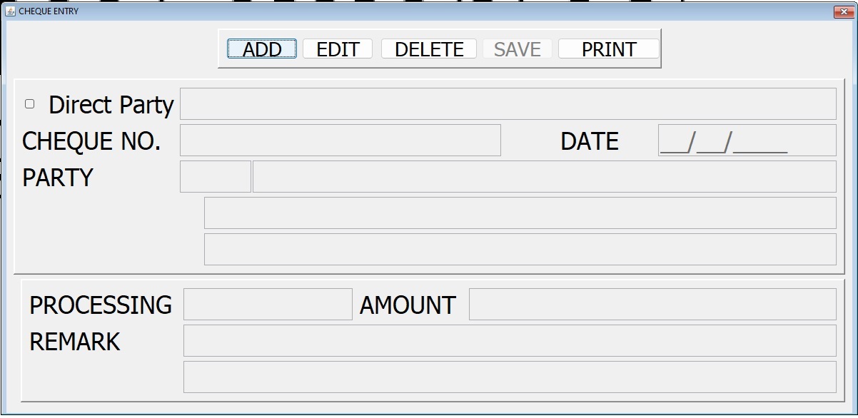 Cheque Entry