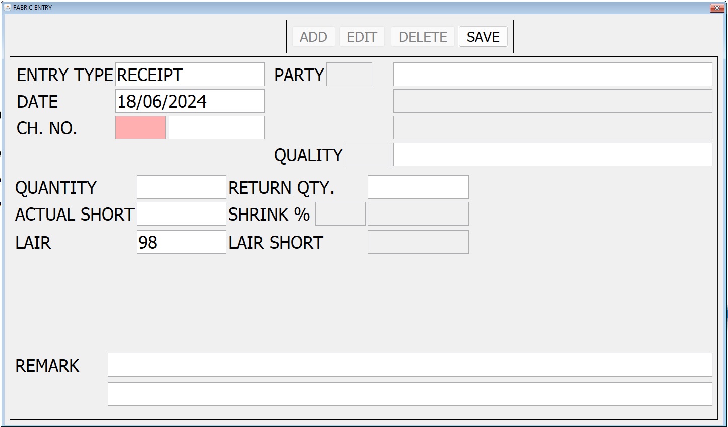 Item Entry
